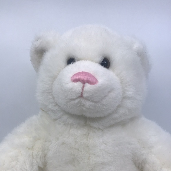 Build A Bear Workshop Plush White Bear With Pink Nose 14” Retired - Picture 2 of 8
